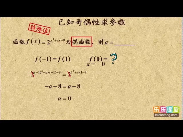 019 已知奇偶性求参数值 指数于指数函数 高中数学